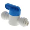 Polypropylene Shut-Off Valve, Straight 1/4" x 1/4"